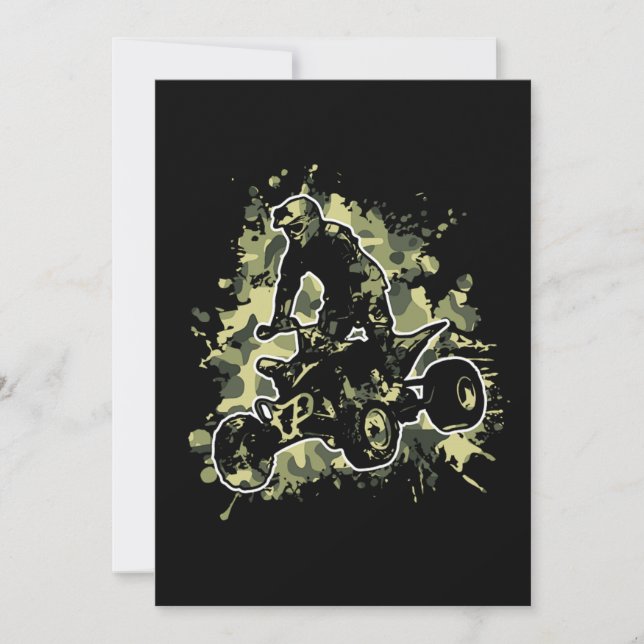 ATV Rider Camouflage Quad Bike Invitation (Front)