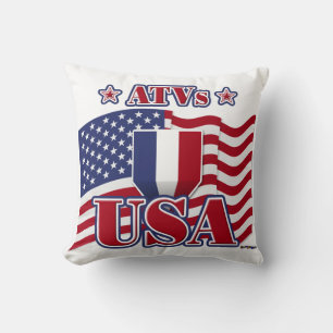 ATVs USA Throw Pillow