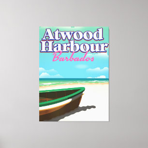 Atwood Harbour Bahamas travel poster Canvas Print