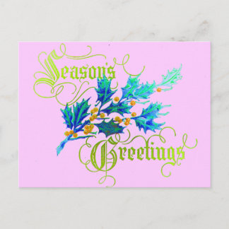 Atypical Vintage Season's Greetings Holiday Postcard