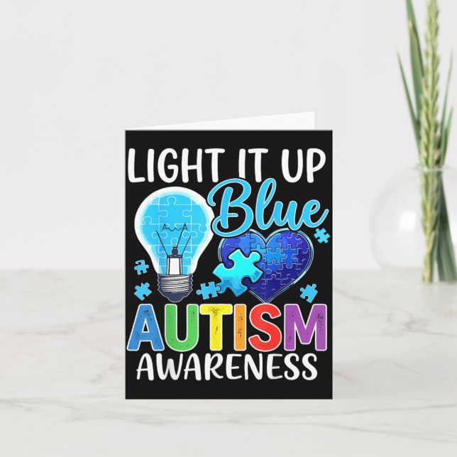 Au Awareness Light Bulb Shine Blue Card (Front)