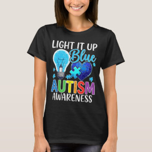 Au Awareness Light Bulb Shine Blue T-Shirt