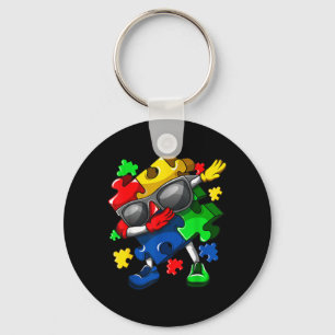Au Awareness Puzzle Dabbing Kids April Blue Keychain