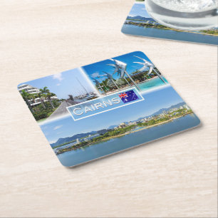 AU Cairns - The Pier - Esplanade Lagoon Fish - Square Paper Coaster