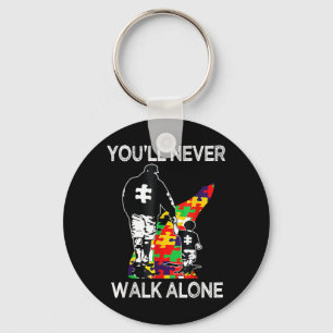 Au Dad Suprt Alone Puzzle Youll Never Walk Keychain