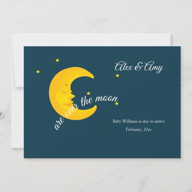 Au-dessus de la Faire-part de grossesse sur la Lun (Devant)