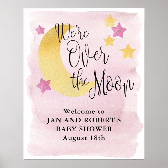 Au-dessus de la lune, Affiche de bienvenue Baby sh (Devant)