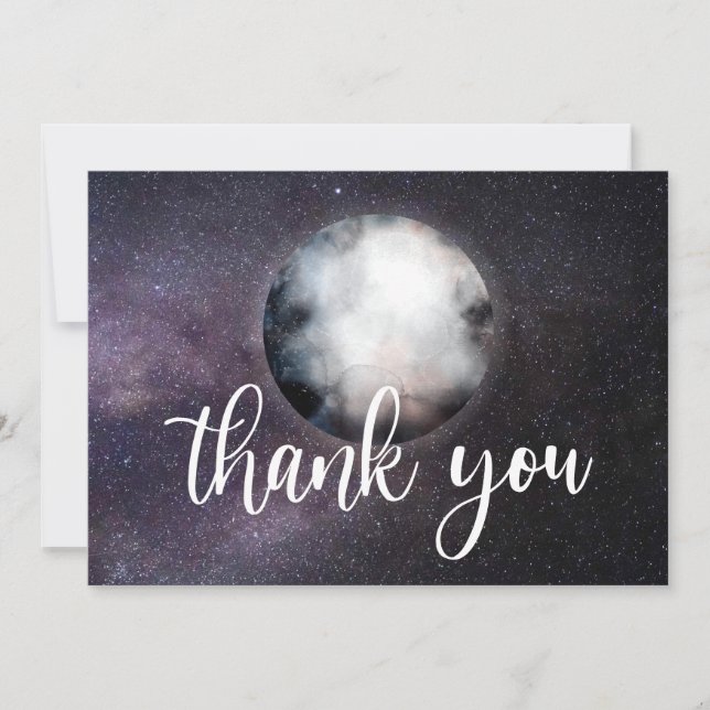Au-dessus de la lune Aquarelle Galaxy Merci (Devant)