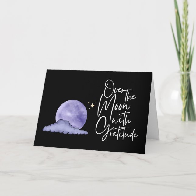 Au-Dessus De La Lune Avec Carte De Voeux Pliée Gra (Devant)