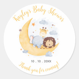Au-dessus de la lune Baby shower Favor Stickers An