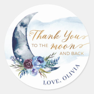 Au-dessus de la lune Baby shower Merci Stickers Ma