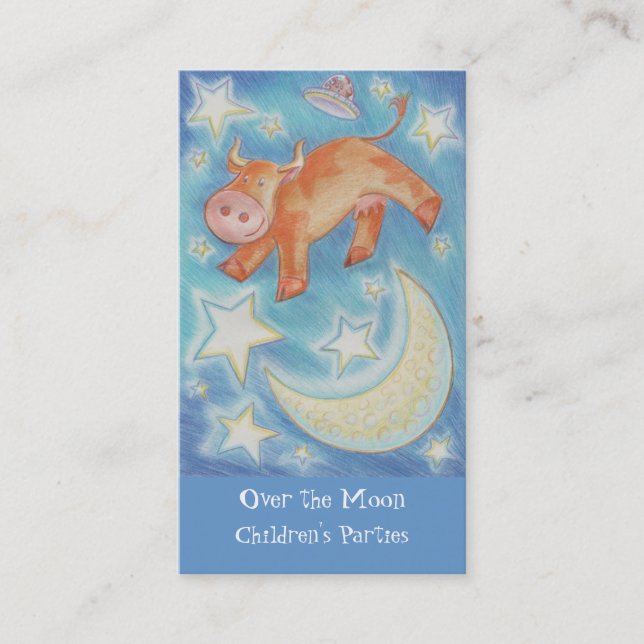 Au-dessus de la lune carte de visite maigre (Devant)