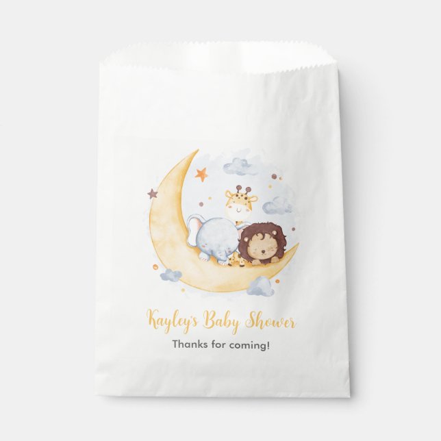 Au-dessus de la lune Favor Sacs avec de mignons an (Devant)