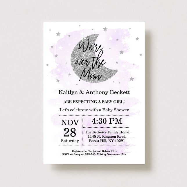 Au-Dessus De La Lune | Invitation au Baby shower n (Créateur téléchargé)