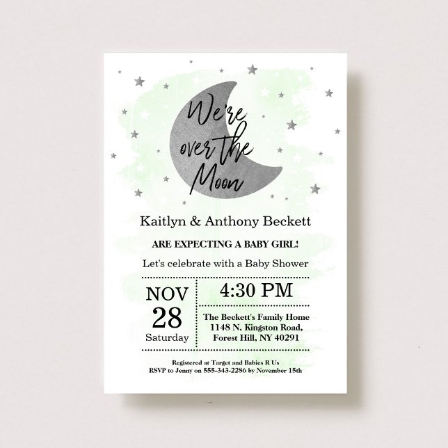 Au-Dessus De La Lune | Invitation au Baby shower n (Créateur téléchargé)