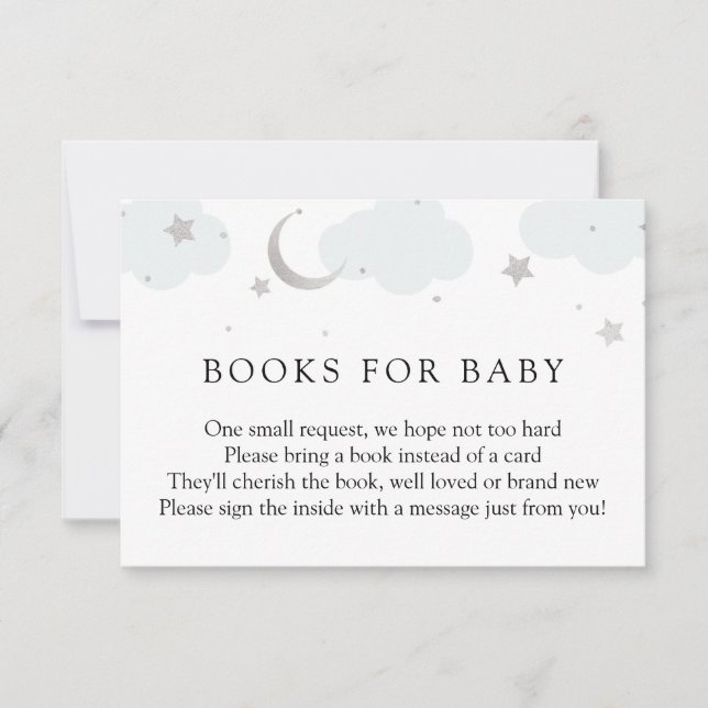 Au-dessus de la lune Livres bleu argent pour carte (Devant)