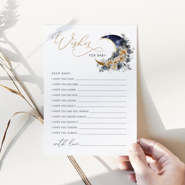 Au-dessus de la lune Marine or Voeux pour carte bé (Créateur téléchargé)