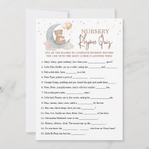 Au-dessus de la Moon Nursery Rhyme Quiz carte de j