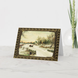 Au-Dessus De La Rivière - Carte Vintage De Noël