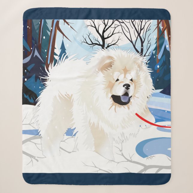 AU-DESSUS DE LA RIVIÈRE Crème Chow couverture Sher (Devant)