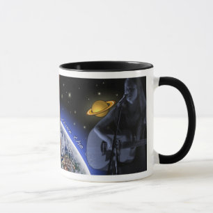 Au-dessus de la tasse de collage de ciel