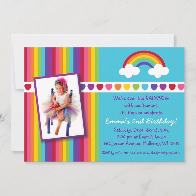 Au-dessus des invitations d'anniversaire de photo (Devant)
