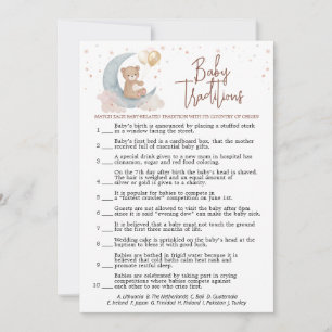 Au-dessus du Baby shower Lune Carte de jeu Vrai ou