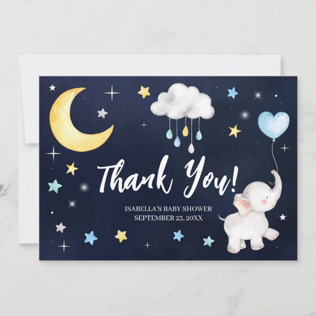 Au-dessus du Carte de remerciements de Baby shower (Devant)