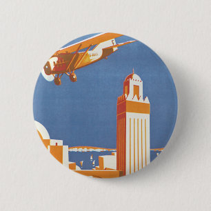 Au Maroc Par Avion 2 Inch Round Button