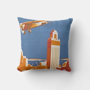 Au Maroc Par Avion Throw Pillow