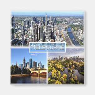 AU Melbourne - Downtown And Yarra River - Skyline Magnet