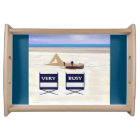 Au plateau de portion de plage sur le bleu