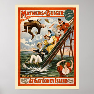 Au poster vintage gai de Coney Island