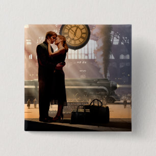 Au Revoir 2 Inch Square Button