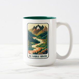 Au Sable River Michigan Colours Two-Tone Coffee Mug