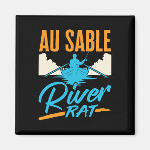 Au Sable River Rat Rafting Canoeing Fishing Boatin Magnet