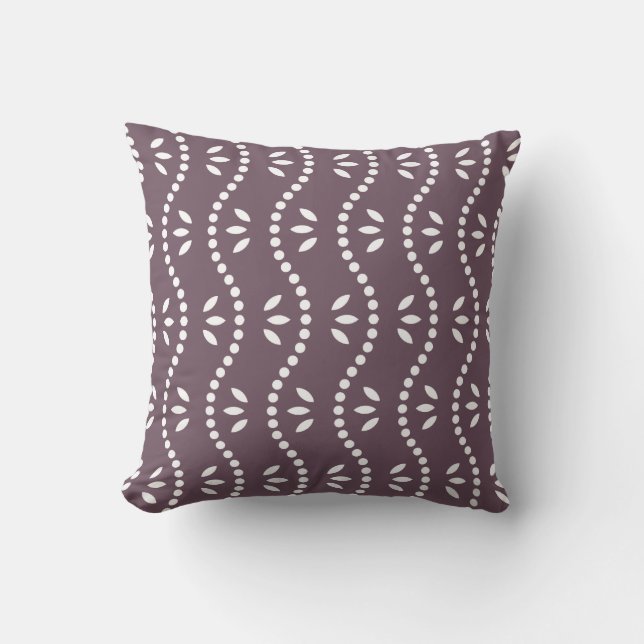Aubergine Bamboo Pattern Pillow (Front)
