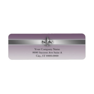 Aubergine grise moderne Silver Fleur de Lis