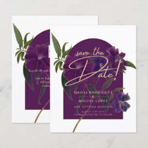 Aubergine Plum Purple Floral Forest Green Wedding