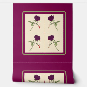 Aubergine Rose Wallpaper