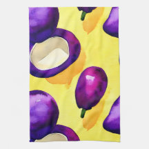 Aubergine - Serviette de thé de cuisine