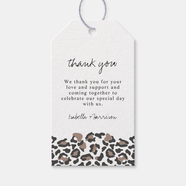 Aubree - Earthy Leopard Print Favour Tag (Front)