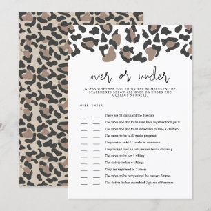 AUBREE Leopard Print Over Under Baby Shower Game Invitation