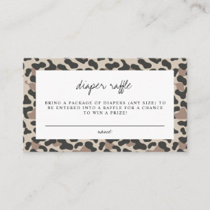 AUBREE Leopard Print Safari Baby Diaper Raffle Place Card