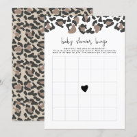 AUBREE Leopard Print Safari Baby Shower Bingo Game