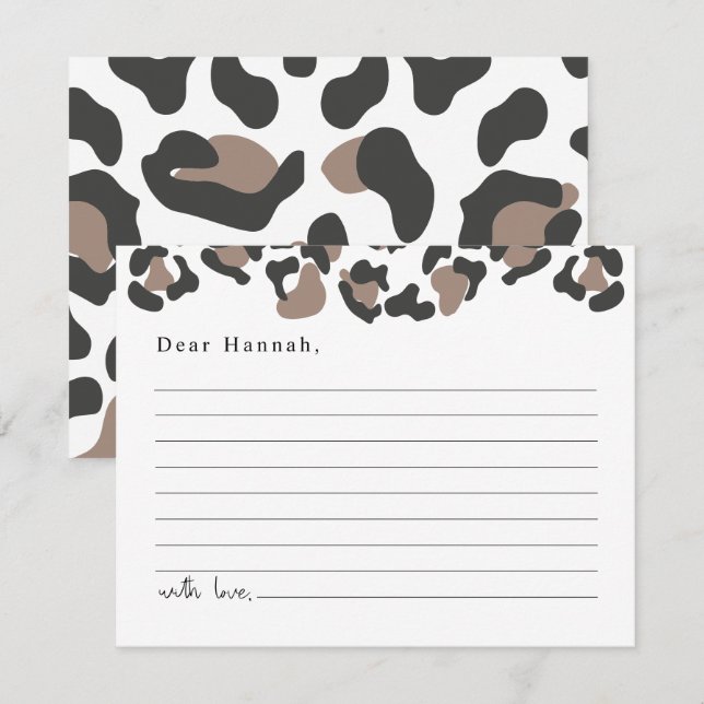 AUBREE Leopard Print Safari Time Capsule  Enclosure Card (Front/Back)