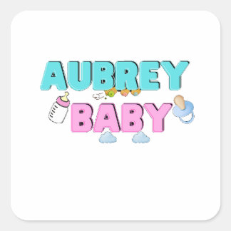 Aubrey baby square sticker