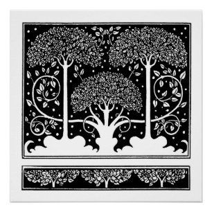Aubrey Beardsley Art Nouveau Tree Pattern Print