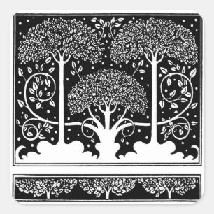 Aubrey Beardsley Art Nouveau Tree Pattern Print Square Sticker
