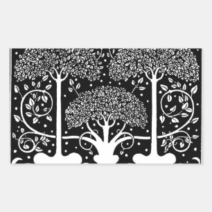 Aubrey Beardsley Art Nouveau Tree Pattern Print Sticker